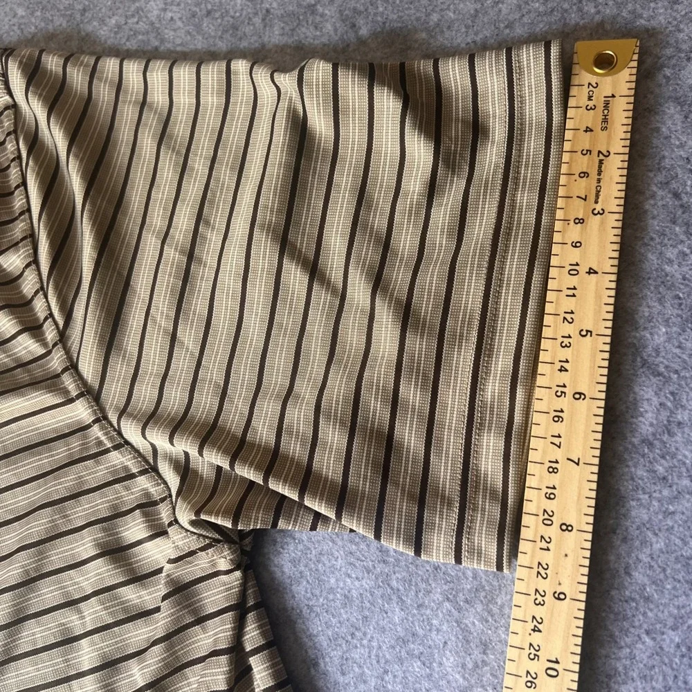 Iron Eagle‎ Performance Polo XXL Brown Striped Breathable Polyester